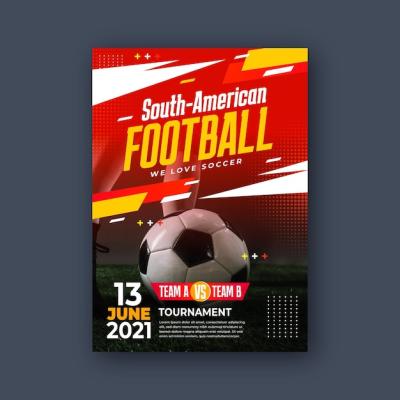 South American Football Vertical Poster Template – Free Download