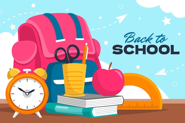 Flat Back to School Background – Free Stock Photo for Download