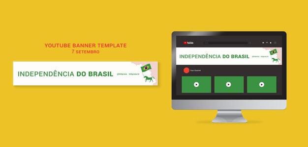 Brazil Independence Day YouTube Channel Art Design – Free Download