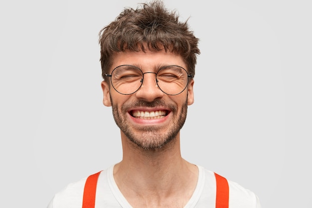 Happy Bearded Hipster Man Laughing – Free Stock Photo for Download