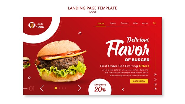 Food Landing Page Design Template – Free Download