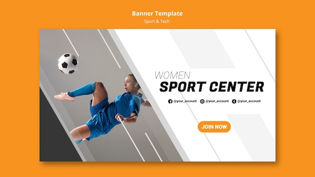 Banner Template for Women’s Sports Center – Free Download