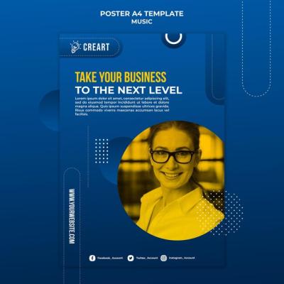 Professional Business Print Template with Photo – Free Download