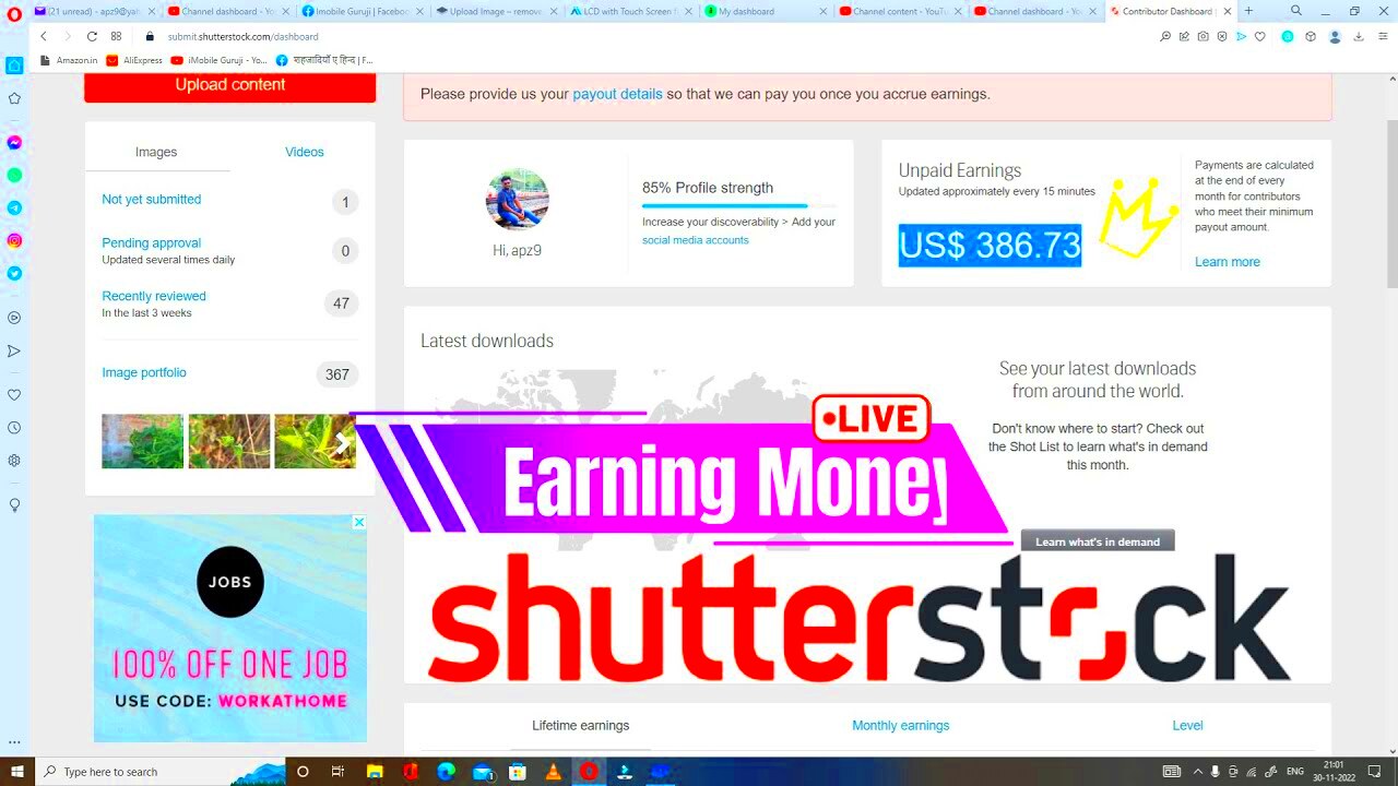 Earning Money Shutterstock Account Live Proof Earn Shutterstock 