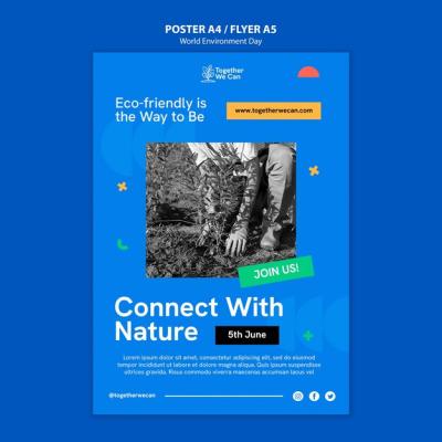 Vertical Poster Template for World Environment Day Celebration – Free to Download