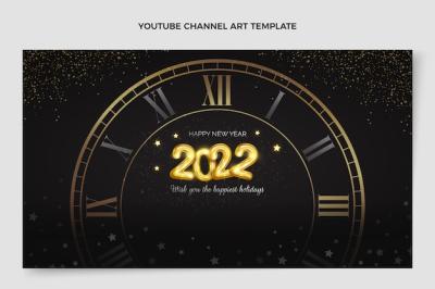 Realistic New Year YouTube Channel Art – Free Download