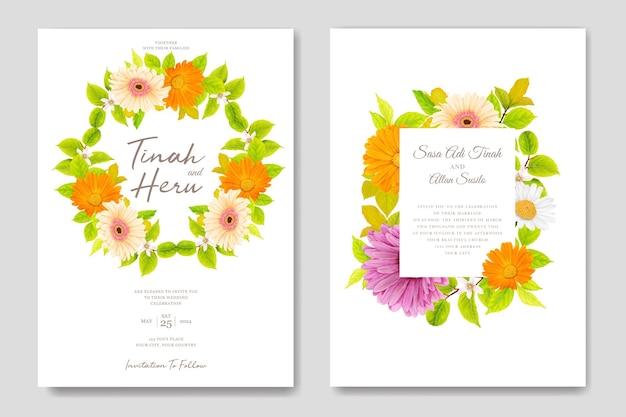 Floral Design Wedding Invitation Card – Download Free Stock Photo