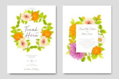 Floral Design Wedding Invitation Card – Download Free Stock Photo