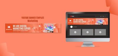 Marketing Strategy YouTube Banner Template – Free Download