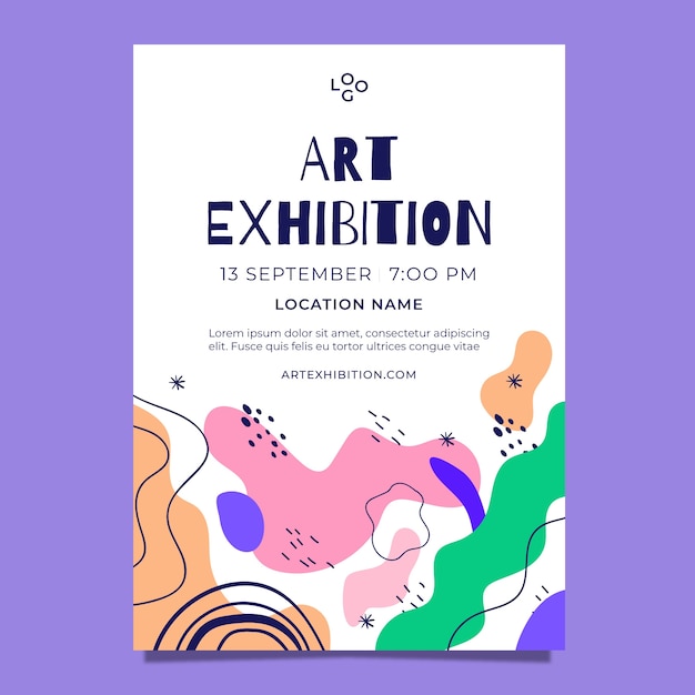 Hand Drawn Art Exhibition Poster – Free Download