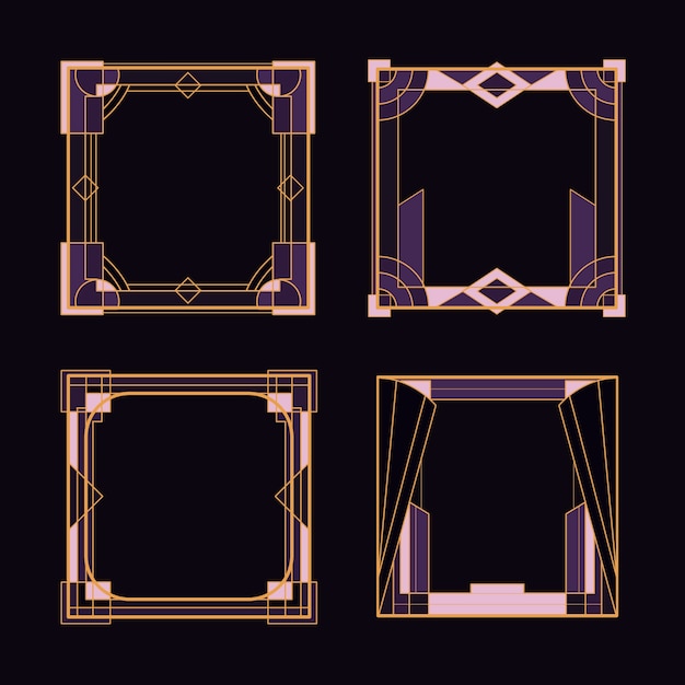 Art Deco Frame Set – Vector Templates for Free Download