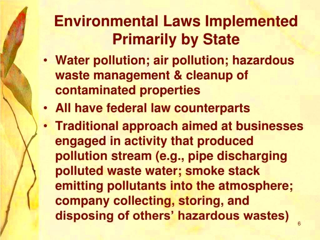 PPT INTRODUCTION TO WASHINGTON STATE ENVIRONMENTAL LAWS PowerPoint 