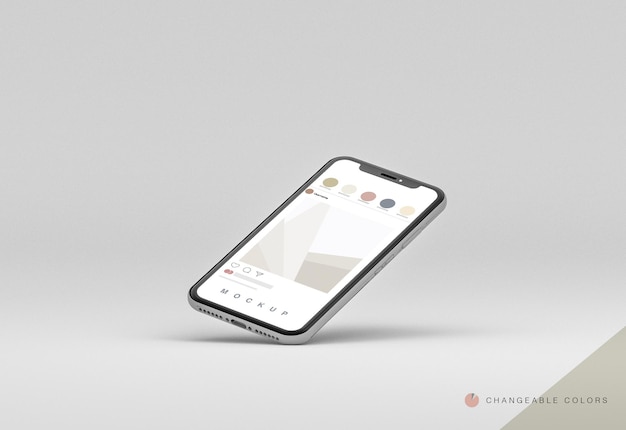 Minimal 3D Phone Mockup with Social Media Interface – Free Stock Photo Download