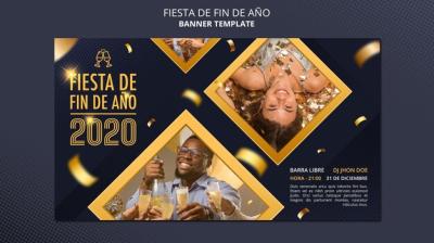 Fiesta de Fin de AÃ±o Horizontal Banner – Free Download