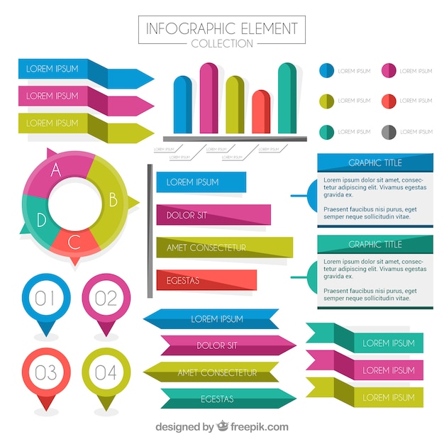 Flat Colorful Infographic Elements – Free Download