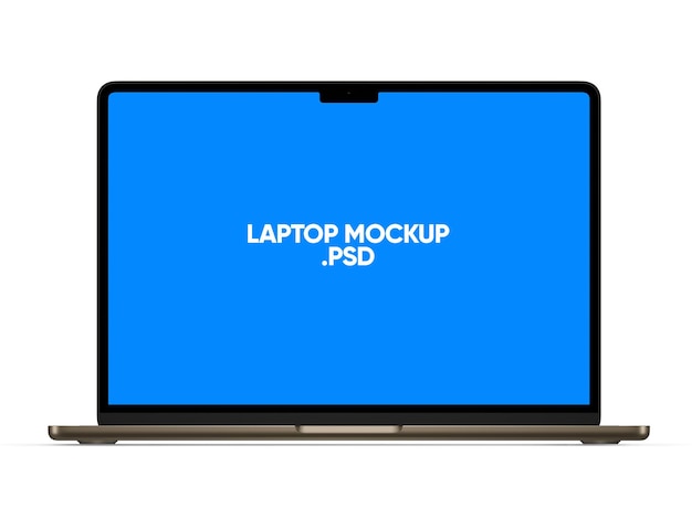 Modern Front View Laptop Screen Mockup with Alpha Background – Free Download