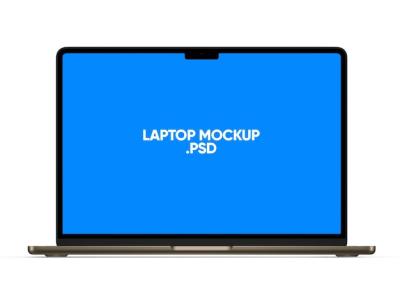 Modern Front View Laptop Screen Mockup with Alpha Background – Free Download