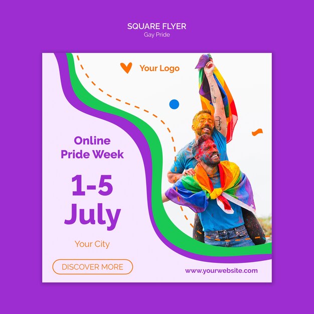 Gay Pride Square Flyer Template – Download Free Stock Photo