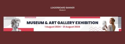 Museum Leaderboard Banner Template Design – Free Download