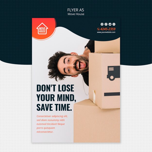 Move House Flyer Template Featuring a Man – Free Download