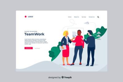 Teamwork Business Landing Page – Free Download, Free Stock Photo