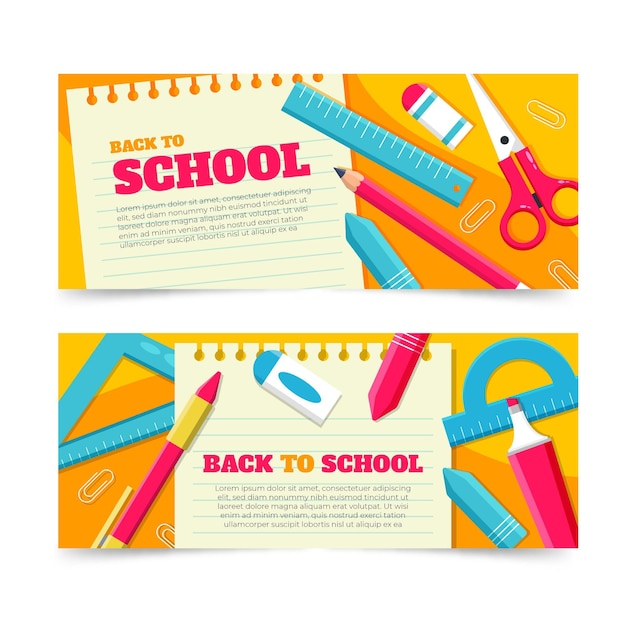 Back to School Banners Collection – Free Download