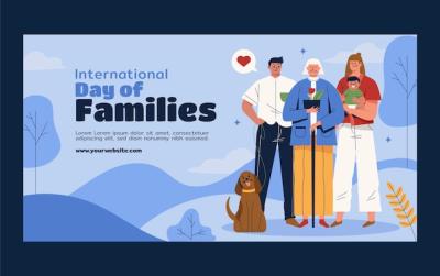 Flat Social Media Post Template for International Day of Families Celebration – Free Download