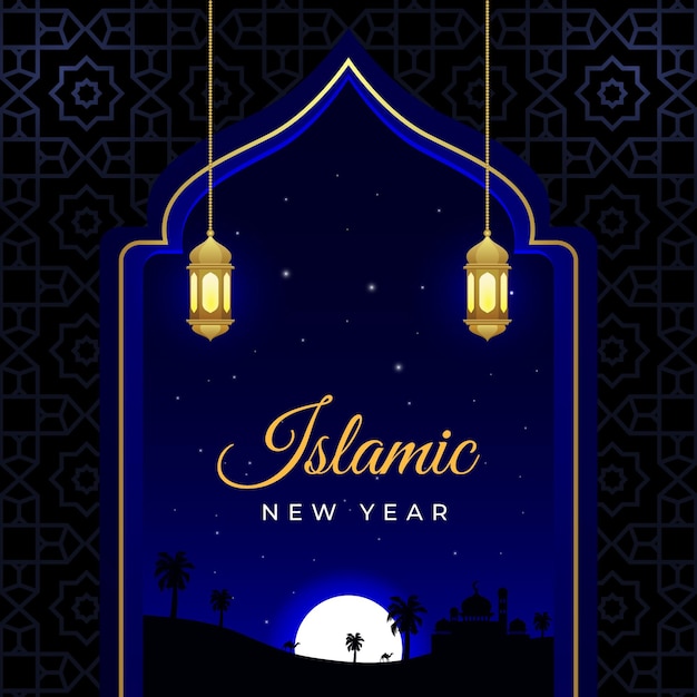 Realistic Islamic New Year Illustration – Free to Download