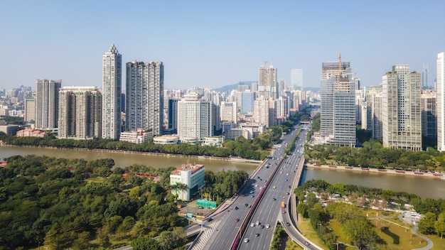 Aerial Photography of Guangzhou’s Modern City Architecture and Skyline – Free Download