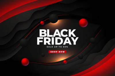 Realistic Wavy Black Friday Background – Free Download