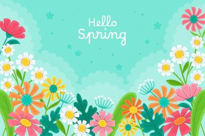 Spring Time Flat Background – Free Download