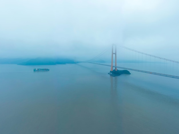 Suspension Bridge Over Sea Against Sky – Free Stock Photo, Download Free