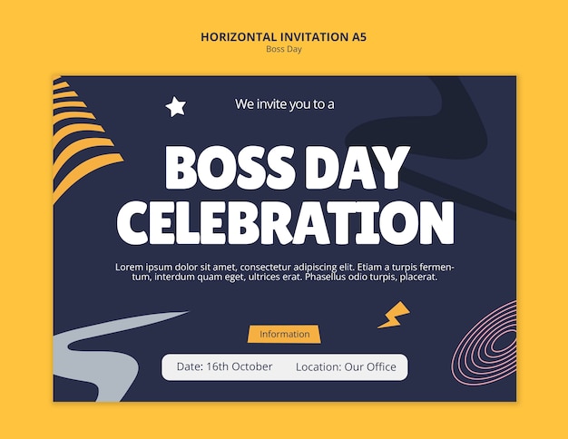 Boss Day Template Design – Free Download, Free Stock Photo