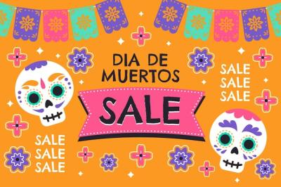 Dia de Muertos Sale Background – Free Download