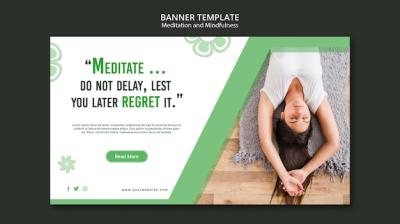 Meditation and Mindfulness Banner Template – Free Download