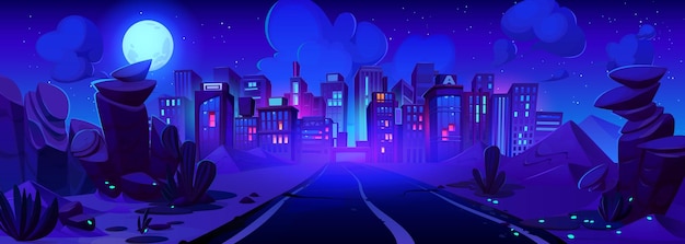 Modern City Skyscrapers at Night – Free Download