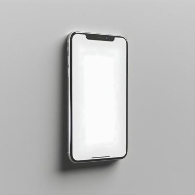 Smartphone Mockup with Blank Screen on Gray Background – Free Download