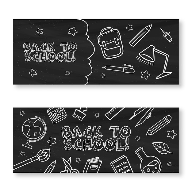 Back to School Blackboard Banners – Free Download