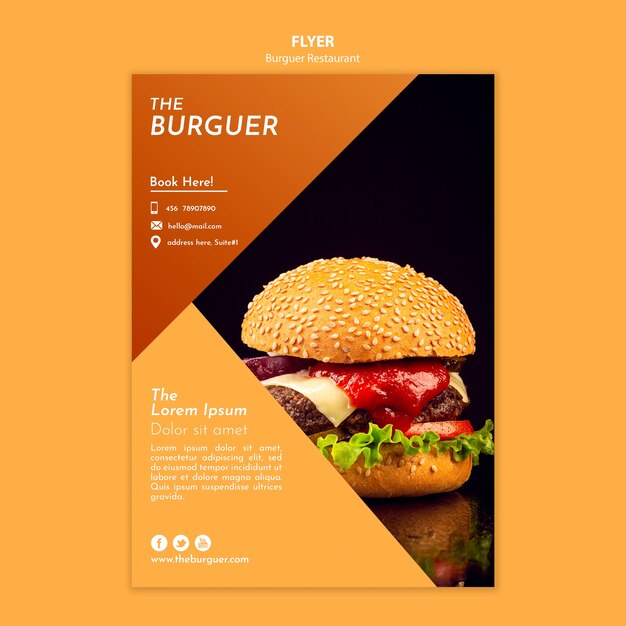 Delicious Burger Restaurant Flyer Design – Free Download