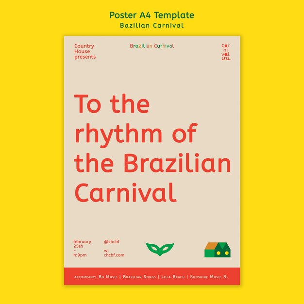 Brazilian Carnival Rhythm Poster Template – Free Download