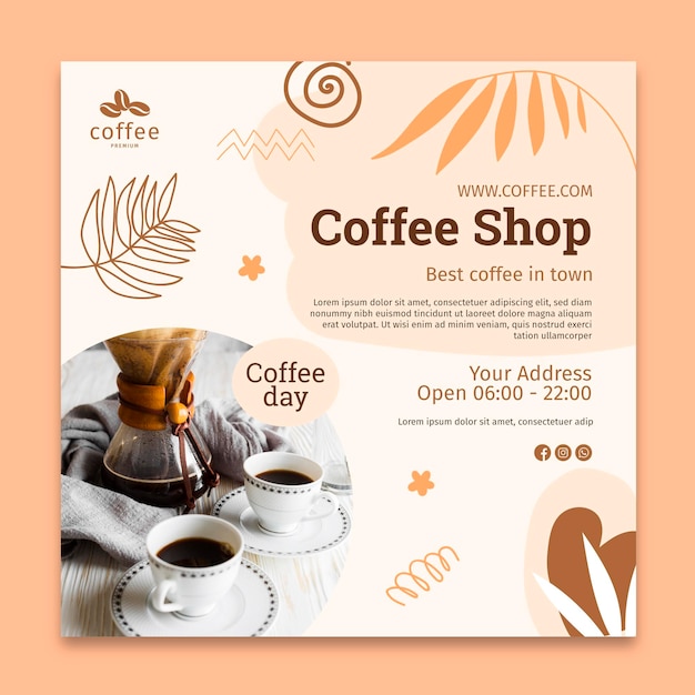 Coffee Shop Squared Flyer Template – Free Download