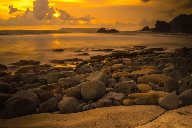 Stunning Sunset at Papuma Beach, Jember, East Java, Indonesia – Free Stock Photo Download