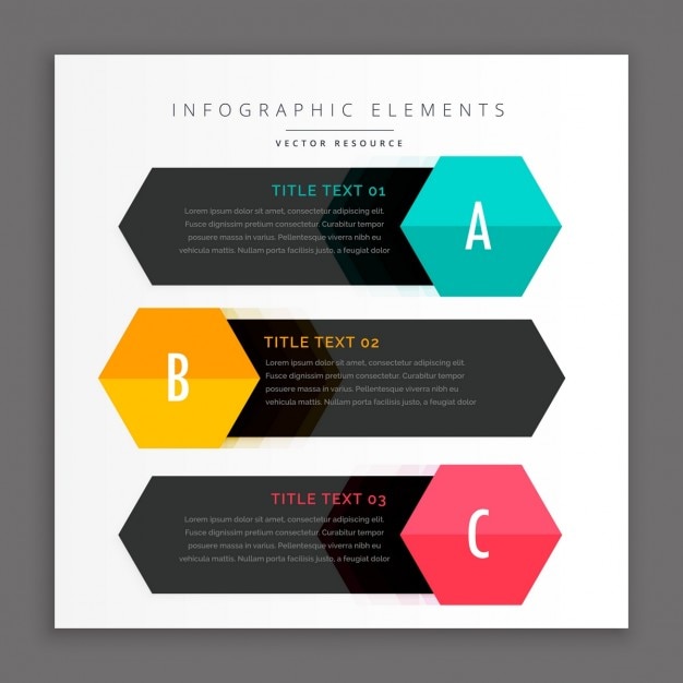 Three Black Geometric Banners for Infographics – Free Download