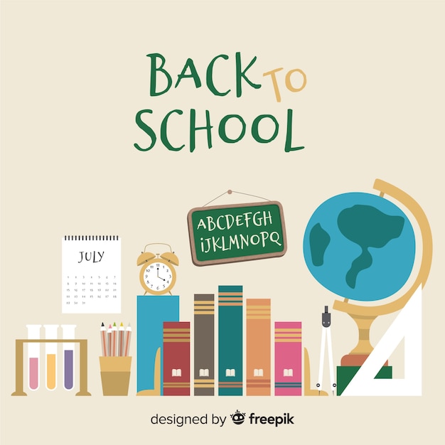 Back to School Flat Design Background – Free Download