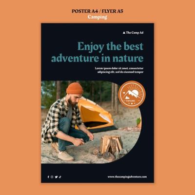 Camping Vertical Poster Template – Free Download