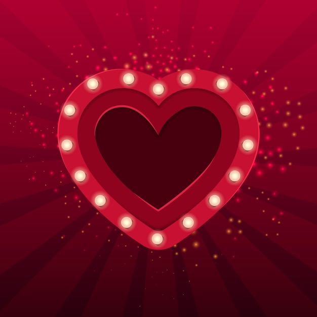 Red Heart with Bulbs – Free Download, Download Free Stock Photo