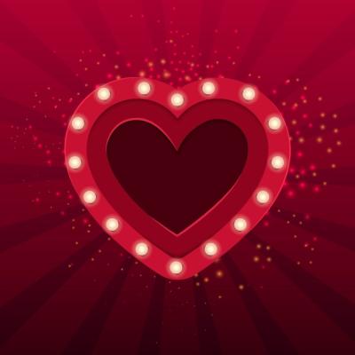 Red Heart with Bulbs – Free Download, Download Free Stock Photo