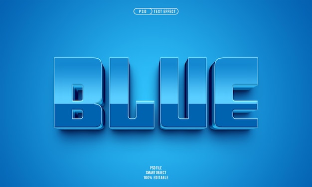 Blue 3D Editable Text Effect – Free Download