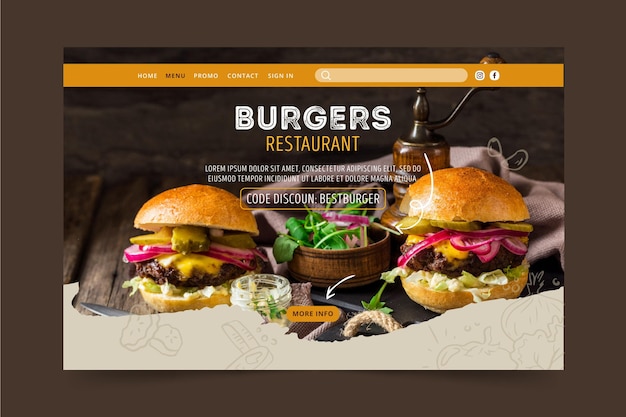 Burgers Restaurant Landing Page – Free Download