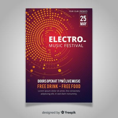 Abstract Electronic Music Poster Template – Free Download